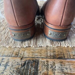 UGG Brown Leather Chrystie Riding Boot Style With Searling